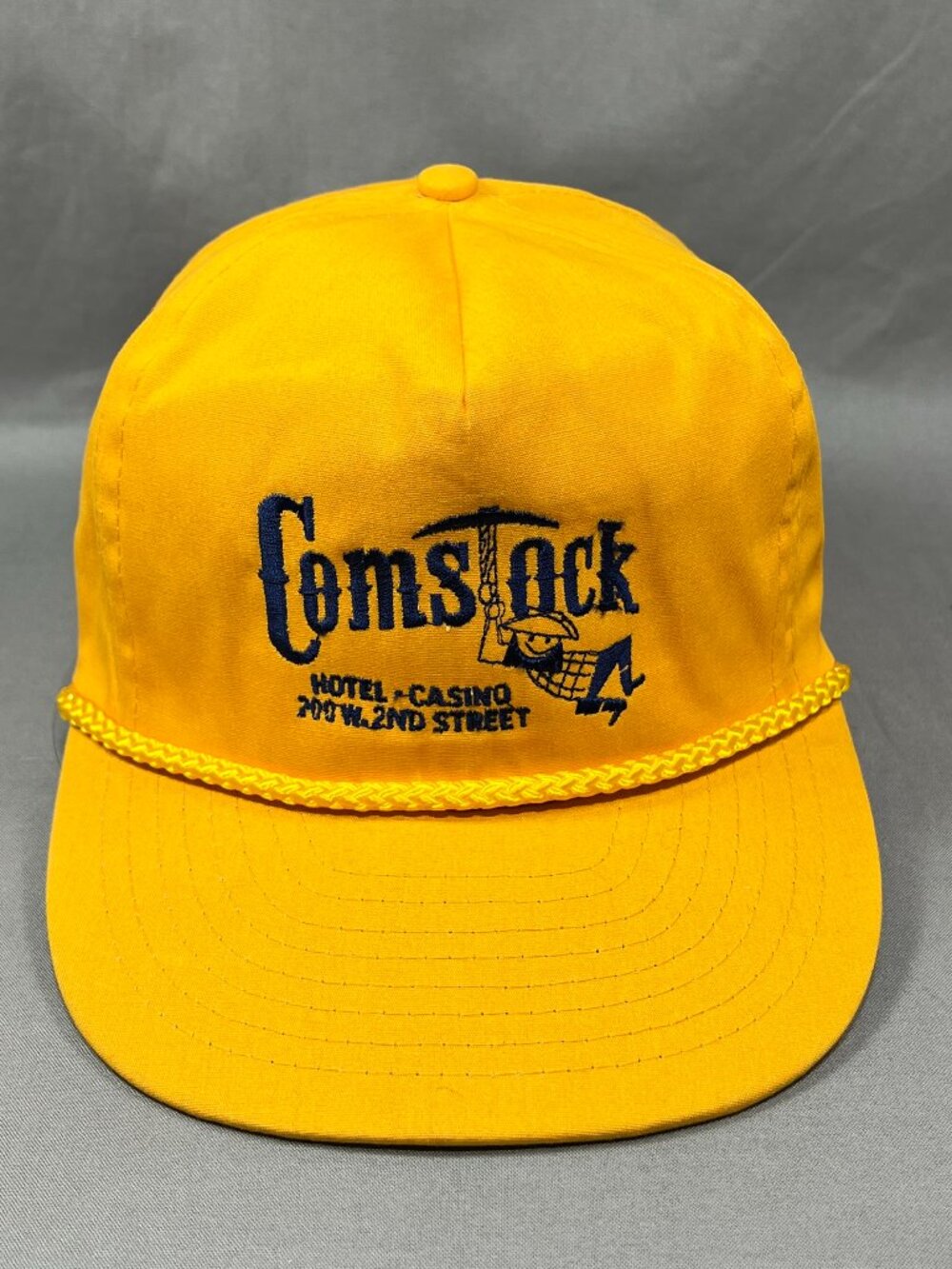 Vtg Comstock Hotel Casino Nissin Strapback Hat Reno NV Rope Advertising Mens 90s